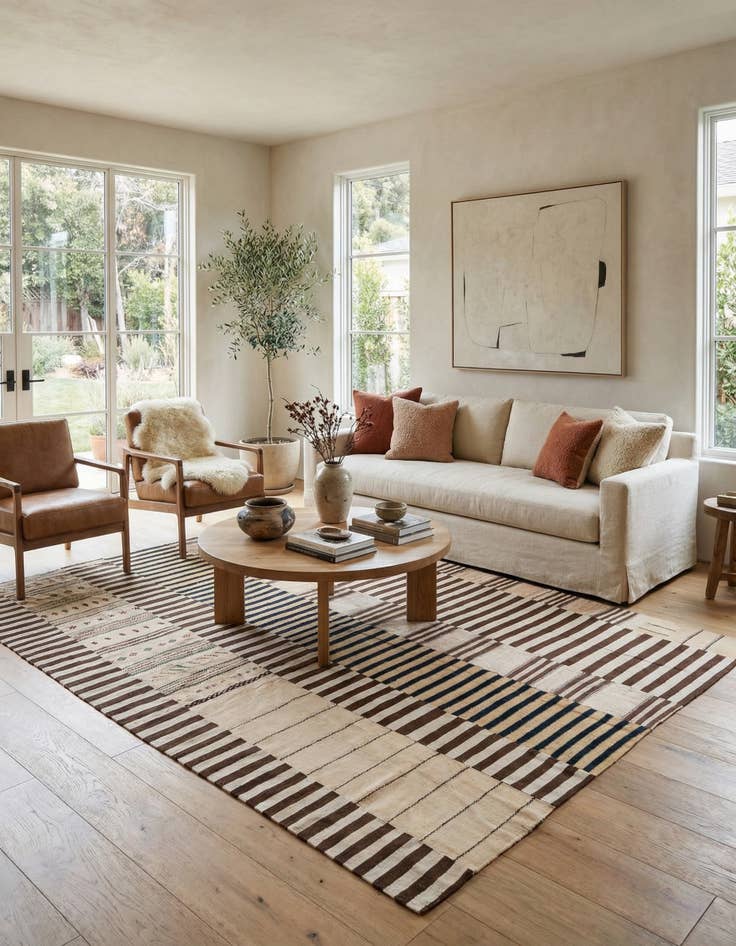 Detail image of 9' 5 x 12'  Hand Woven Kilim Modern Wool Rug