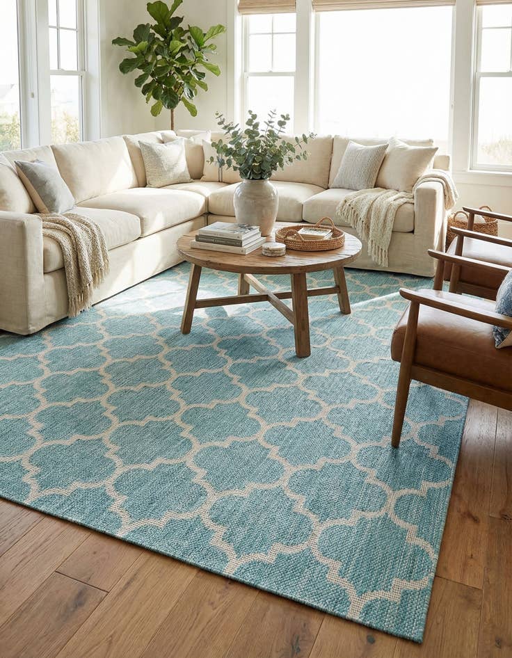 Detail image of 10' x 13'  Washable Trellis Indoor / Outdoor Rug