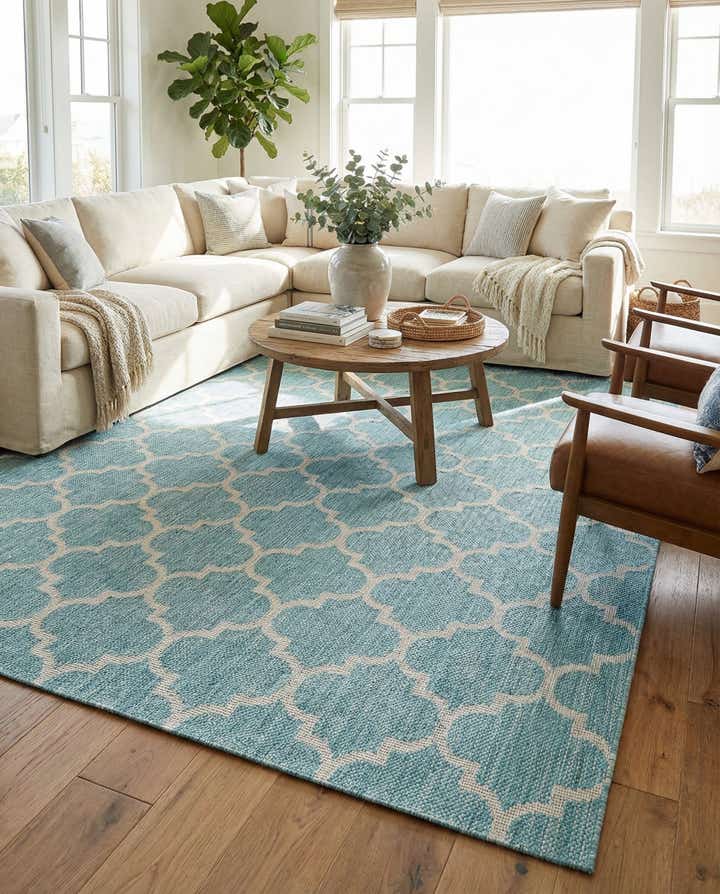 10' x 13' Easy-Clean Trellis Indoor / Outdoor Rug