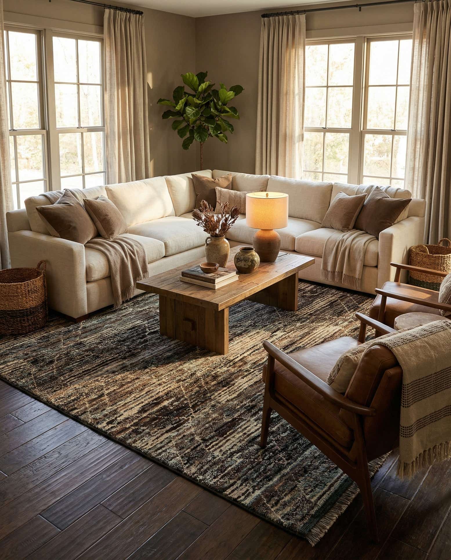 6' 6 x 9' 6 Hand Knotted Moroccan Wool Rug