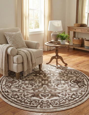 Chocolate Brown Hermitage Round Rug
