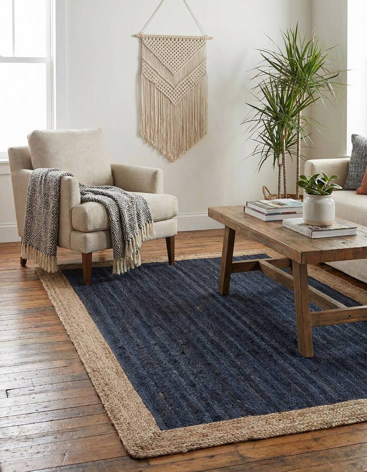 Detail image of 6' 1 x 9'  Hand Braided Jute Rug