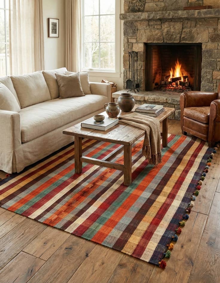 Detail image of 4' 9 x 7' 2 Jajim Rug