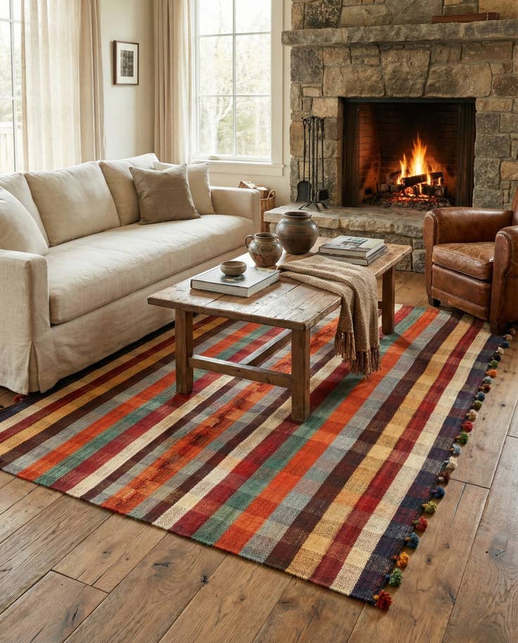 Detail image of 4' 9 x 7' 2 Jajim Rug