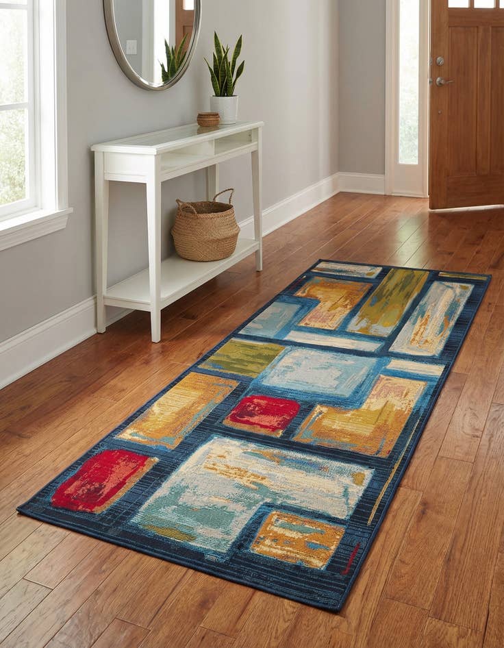 Detail image of 2' 7 x 5' 3 Easy-Clean Modern Indoor / Outdoor Runner Rug