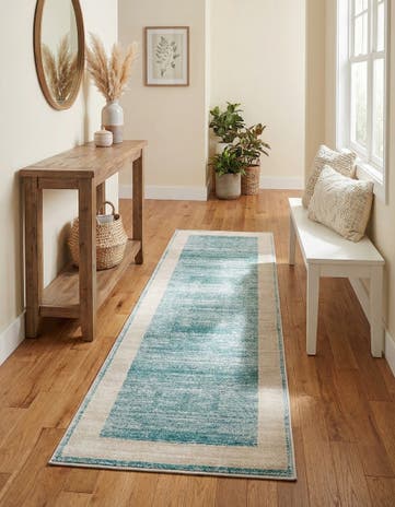 Jill Zarin Turquoise Uptown Yorkville Runner Rug