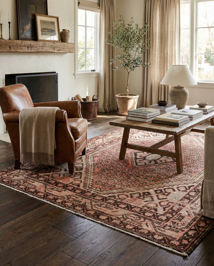 Detail image of 4' 2 x 7' Hand Knotted Ultra Vintage Persian Wool Rug