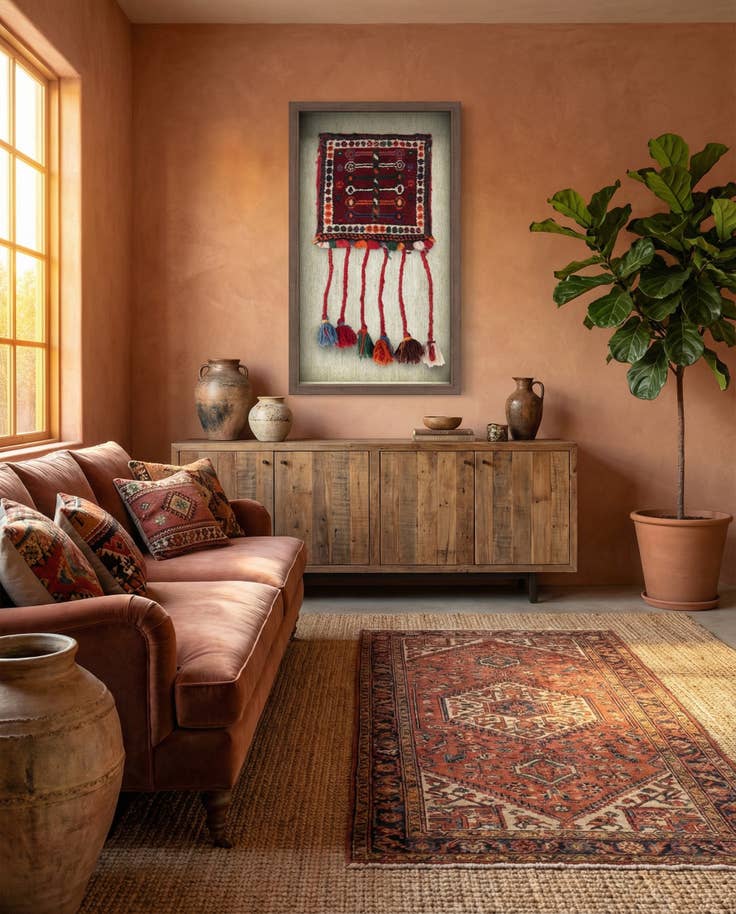 Detail image of 1' 1 x 1' 8 Textile Wall Art Square Rug