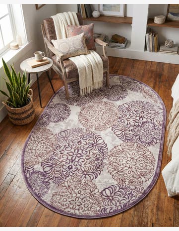 Violet Derbyshire Oval Rug
