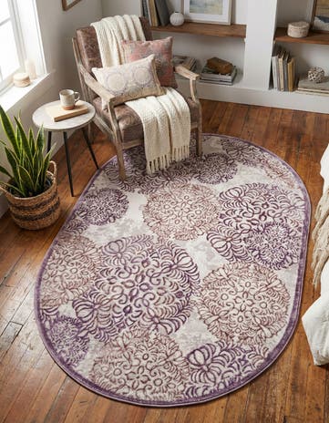 Violet Derbyshire Oval Rug
