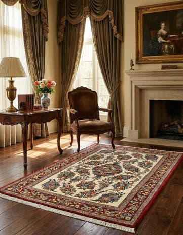3' 2 x 5' 1 Hand Knotted Qom Persian Rug