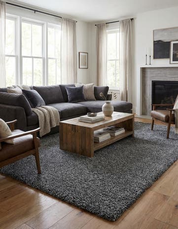 Pebble Gray Soft Solid Shag Rug