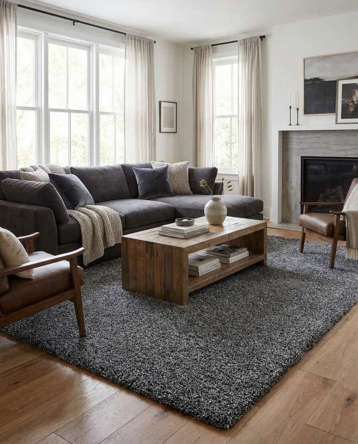9' 10 x 13' Soft Solid Shag Rug