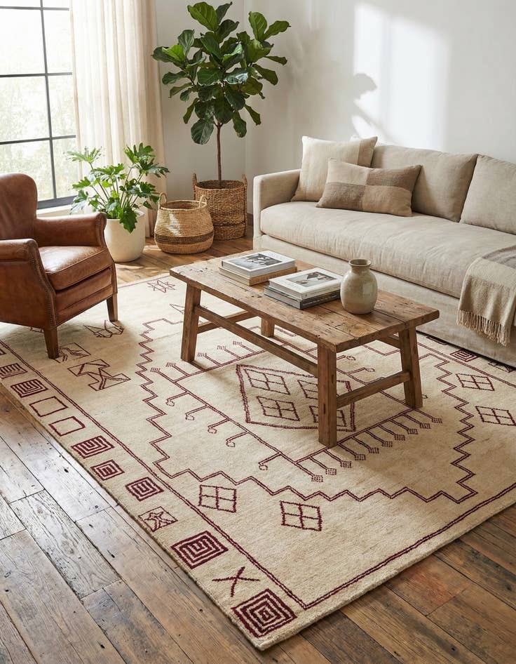 Detail image of 8' x 10' 9 Hand Knotted Moroccan Wool Rug