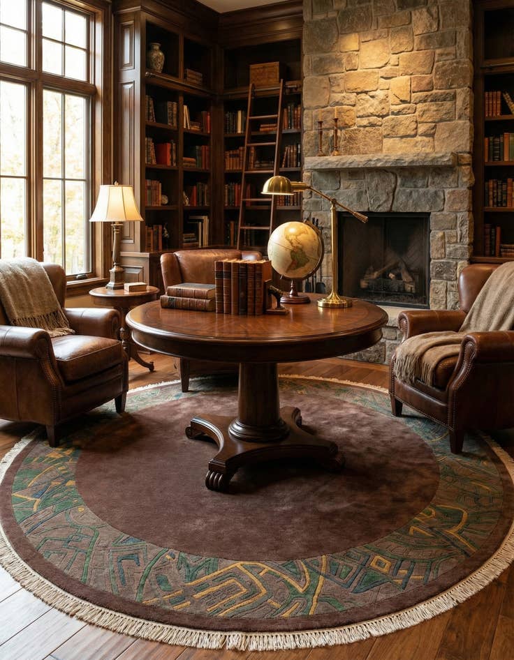 Detail image of 7' 5 x 7' 6  Hand Knotted Tibet Wool Round Rug