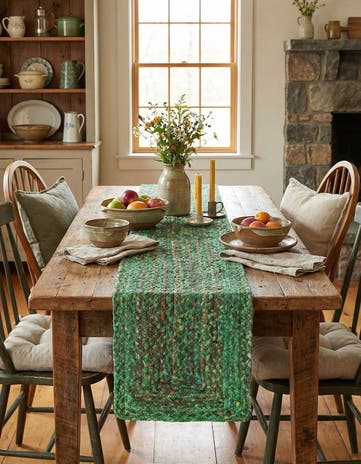 1' 2 x 6' 1 Handmade Braided Chindi Table Runner Rug
