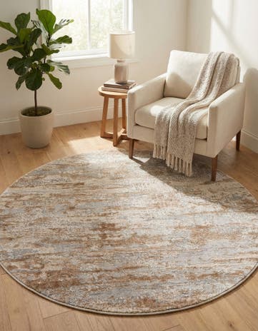 Beige Caspian Round Rug