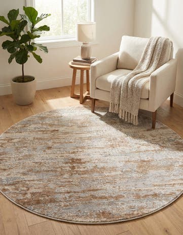Beige Caspian Round Rug
