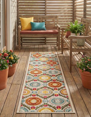 2' x 8' Easy-Clean Casablanca Indoor / Outdoor Runner Rug