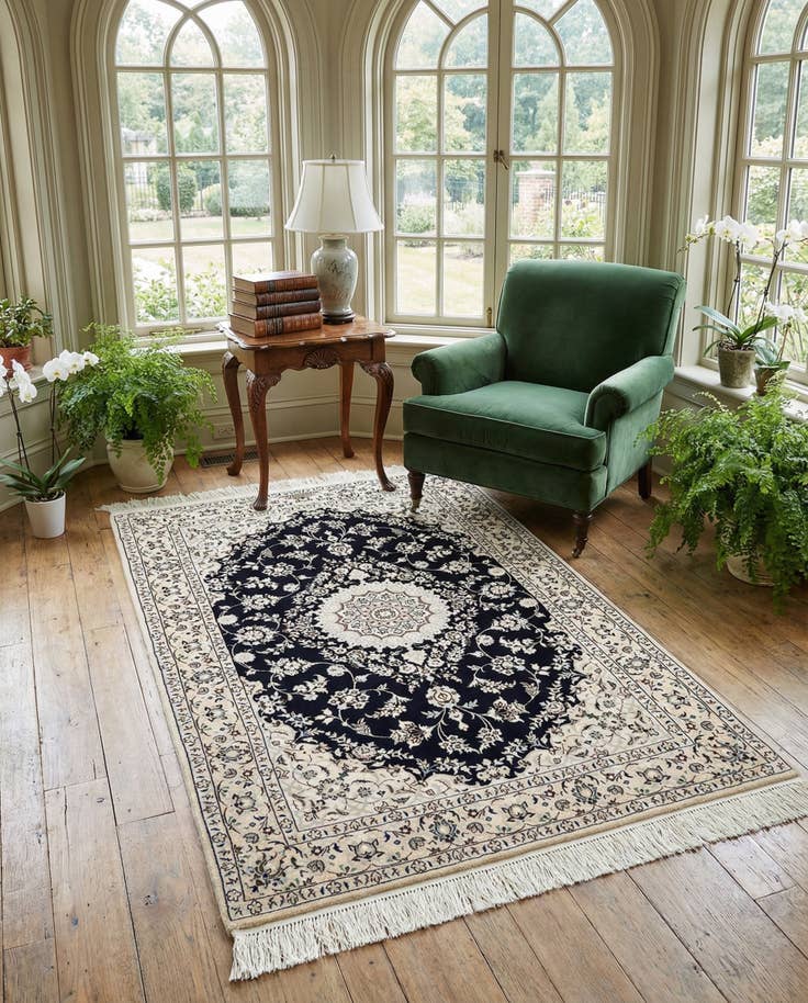 Detail image of 3' 3 x 5' 2 Hand Knotted Nain Rug