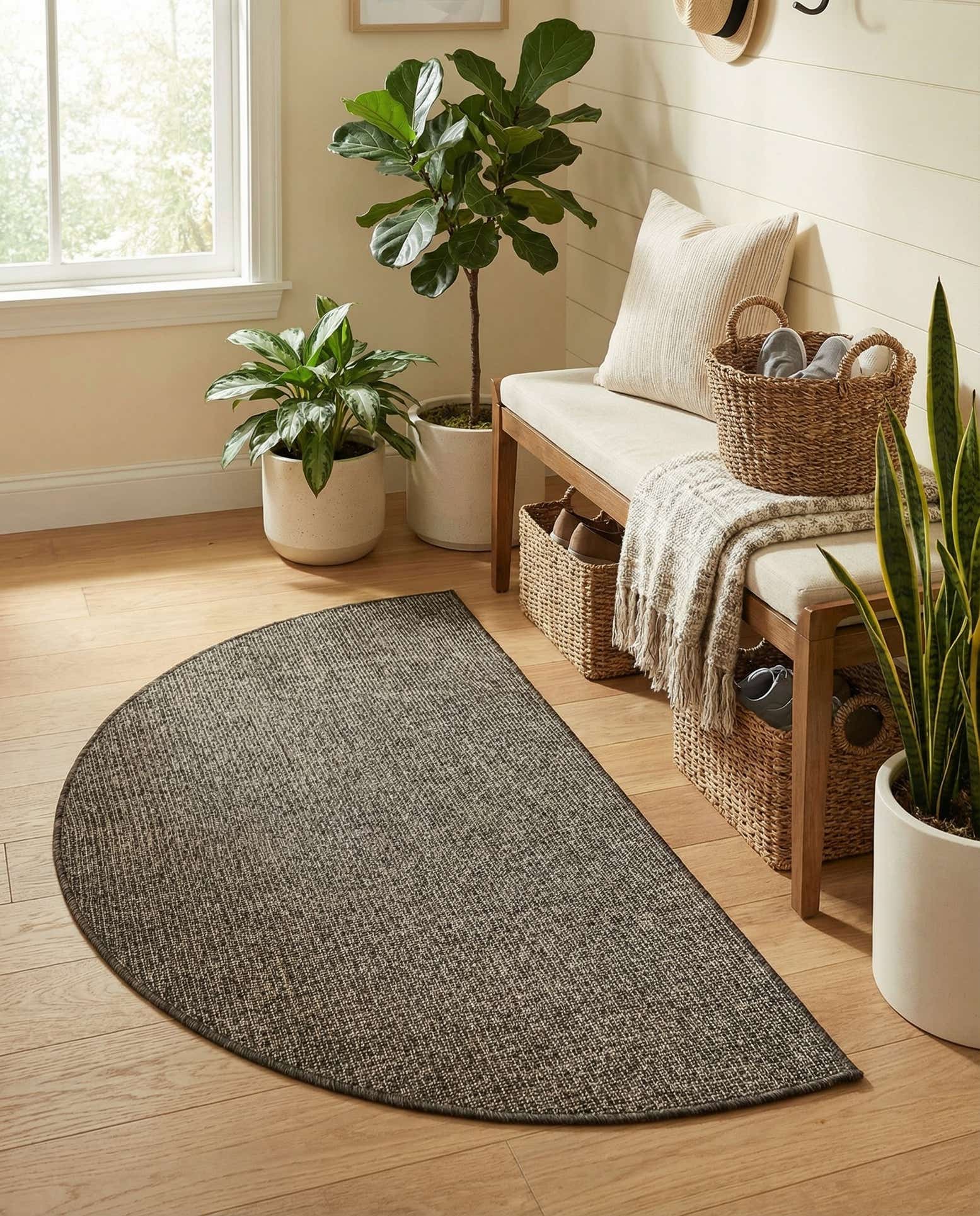 2' 7 x 4' Easy-Clean Solid Indoor / Outdoor Hearth Rug