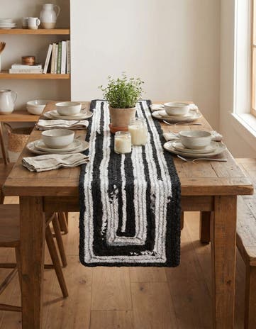 1' 2 x 6' 1 Handmade Braided Chindi Table Runner Rug