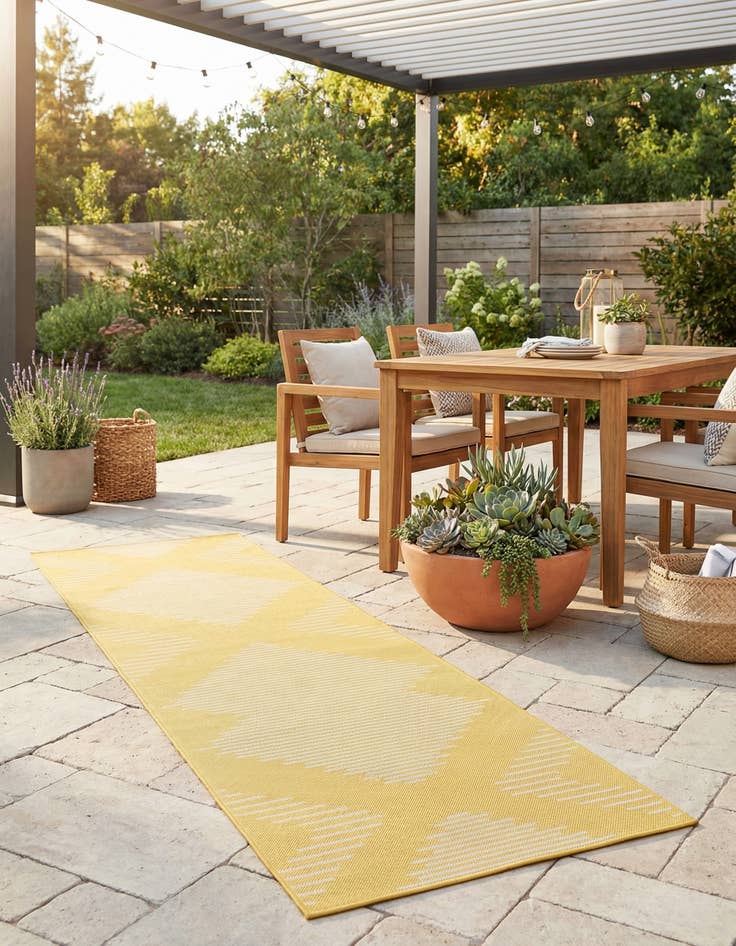Detail image of 3' 3 x 12'  Washable Modern Indoor / Outdoor Runner Rug