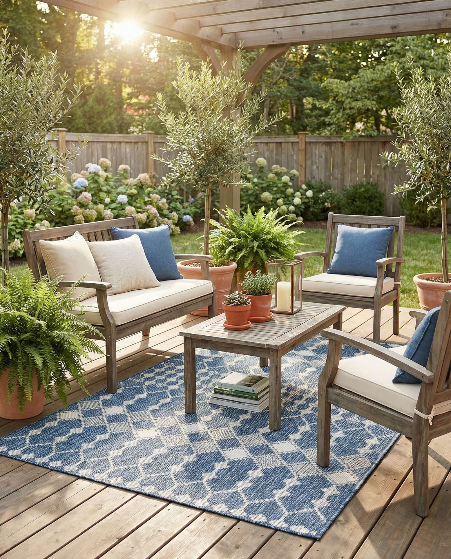 4' x 6' Easy-Clean Trellis Indoor / Outdoor Rug