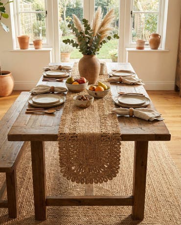  1' 2 x 6' 1  Hand Braided Jute Table Runner Rug