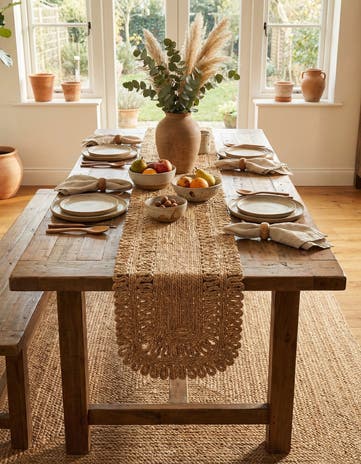 Natural Handmade Braided Jute Table Runner Rug