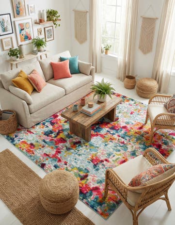 Washable Theia Square Rug