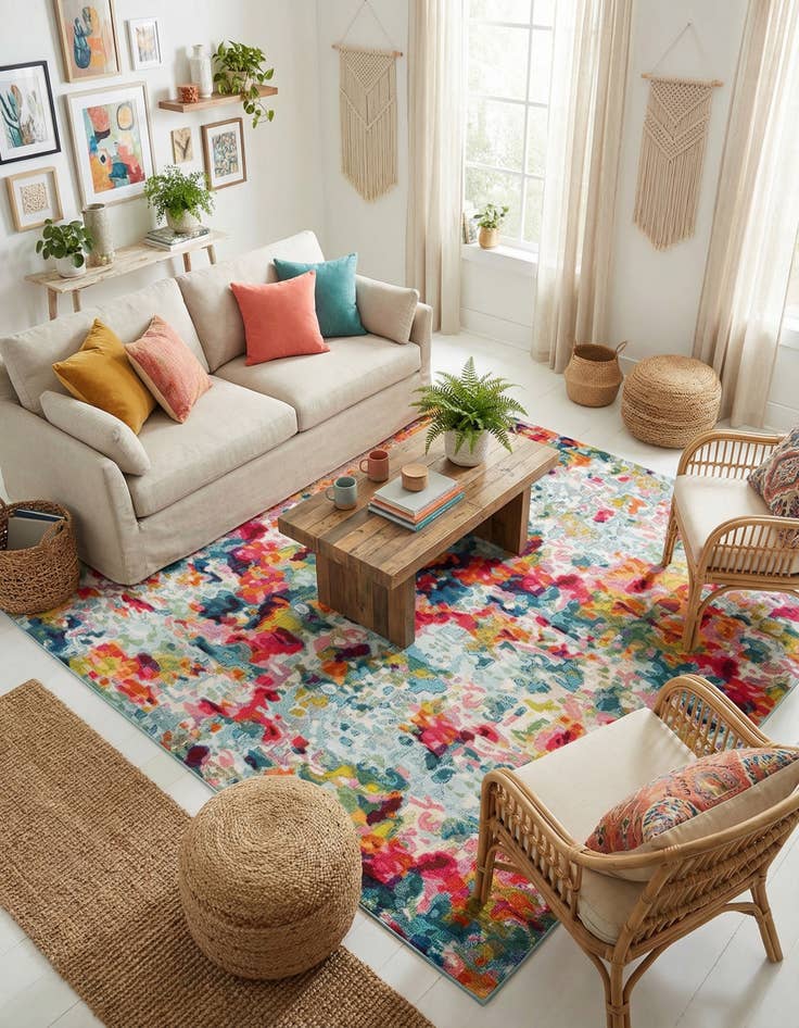 Detail image of  10' x 10'  Washable Theia Square Rug