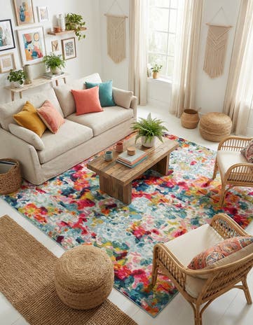 Washable Theia Square Rug