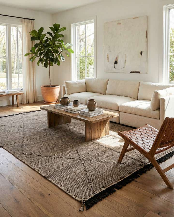 7' x 10' Hand Knotted Moroccan Wool Rug