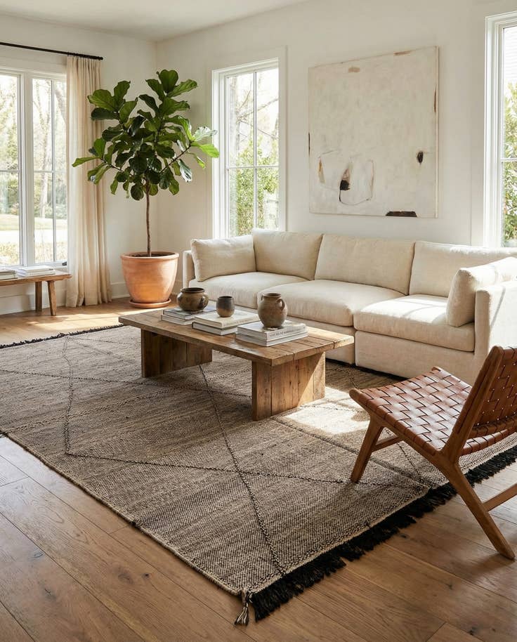 Detail image of 7' x 10' Hand Knotted Moroccan Wool Rug