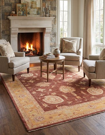 4' 11 x 6' 8 Hand Knotted Ziegler Rug
