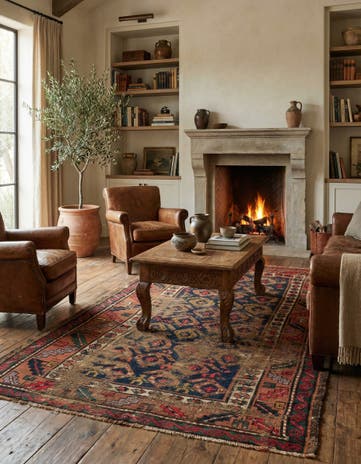 3' 5 x 6' 8 Hand Knotted Bakhtiar Persian Wool Rug
