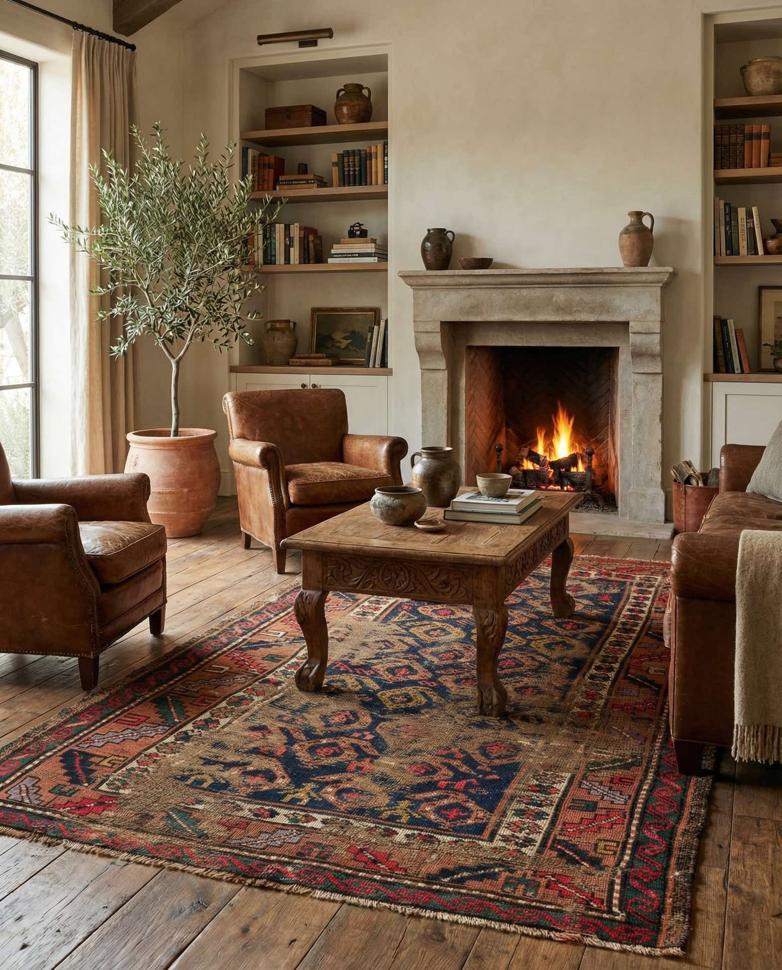 3' 5 x 6' 8 Hand Knotted Bakhtiar Persian Wool Rug