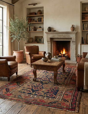 3' 5 x 6' 8 Hand Knotted Bakhtiar Persian Wool Rug