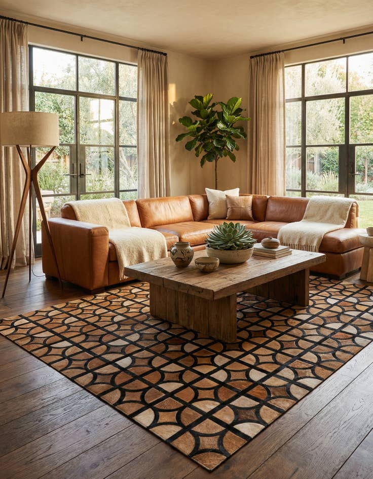 Detail image of 5' x 7' 10 Cowhide Rug