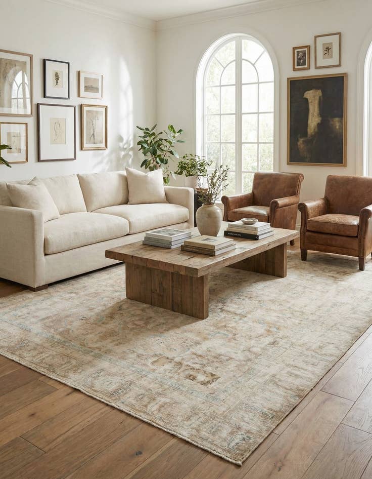 Detail image of 8' 7 x 11' 7  Hand Knotted Ultra Vintage Persian Wool Rug