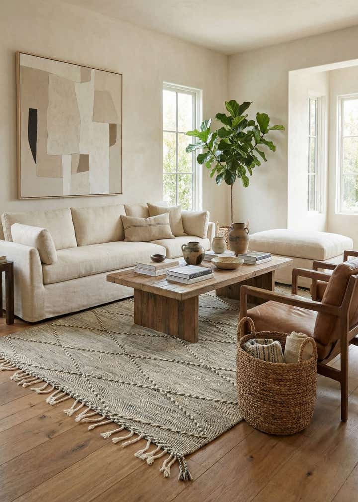 6' 8 x 11' 2 Hand Knotted Moroccan Wool Rug