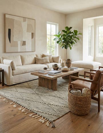 6' 8 x 11' 2 Hand Knotted Moroccan Wool Rug