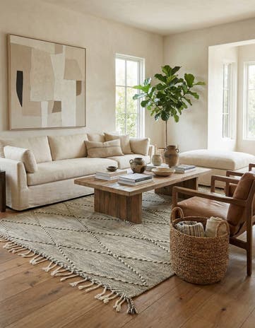 6' 8 x 11' 2 Hand Knotted Moroccan Wool Rug