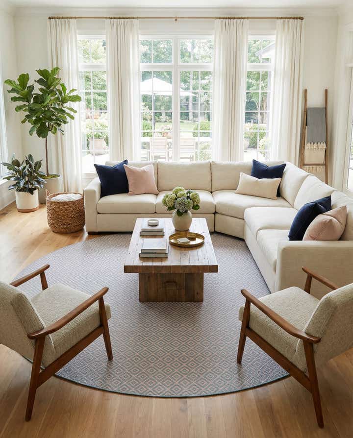 13' x 13' Easy-Clean Jill Zarin Costa Rica Indoor / Outdoor Round Rug
