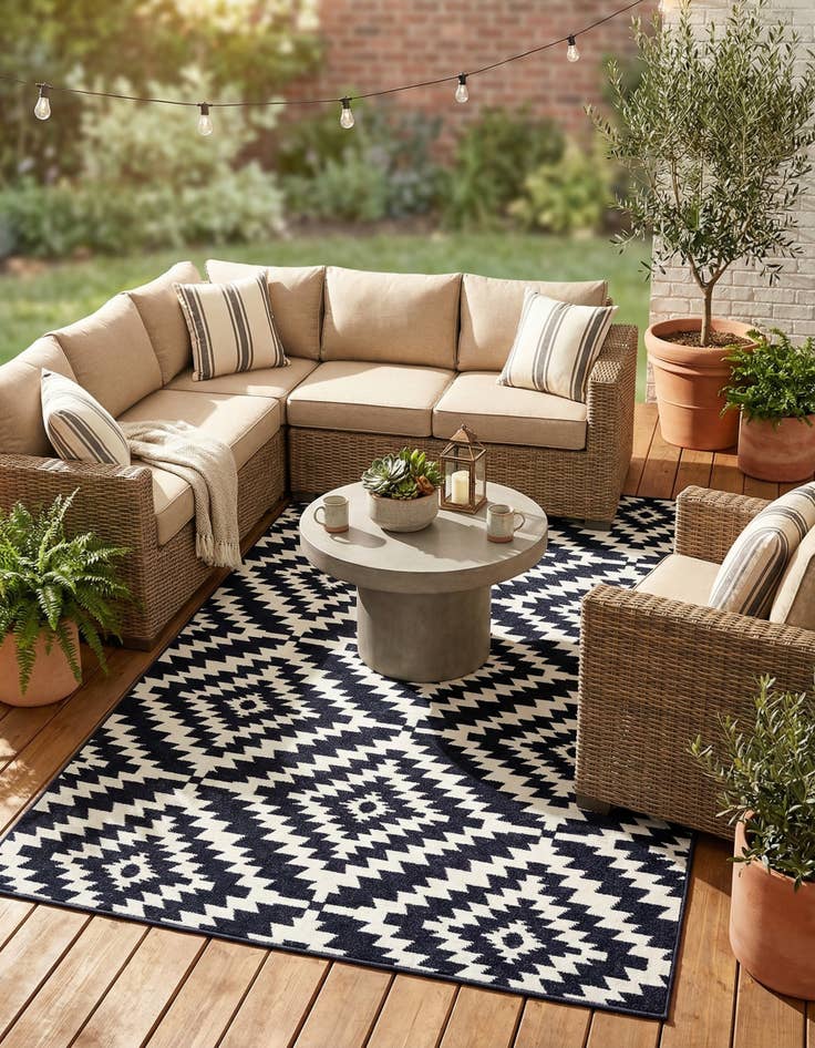 Detail image of 5' x 8'  Washable Sabrina Soto Indoor / Outdoor Rug