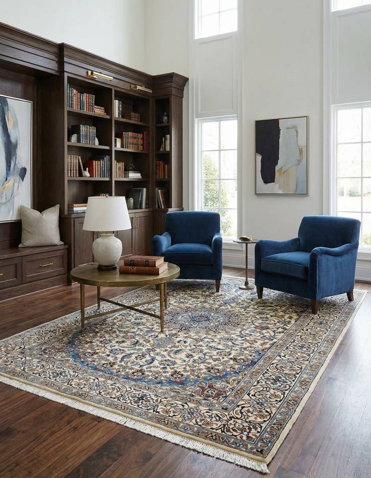 Detail image of 6' 9 x 9' 11 Nain Wool Rug