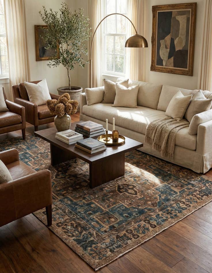 Detail image of  6' 4 x 9' 5  Hand Knotted Ultra Vintage Persian Wool Rug