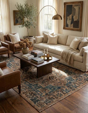 6' 4 x 9' 5 Hand Knotted Ultra Vintage Persian Wool Rug