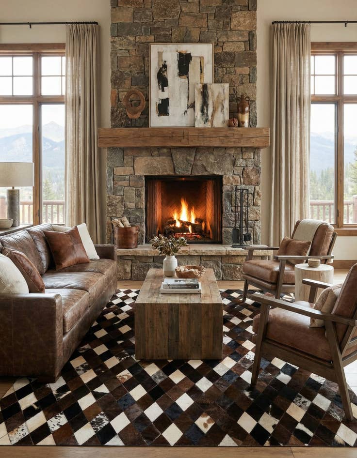 Detail image of 5' 9 x 8' 1 Cowhide - Patchwork Rug